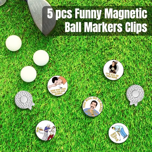 Magnetic Golf Ball Markers with Hat Clip - Funny Personalized Golf Accessories Gift for Men Women Kids