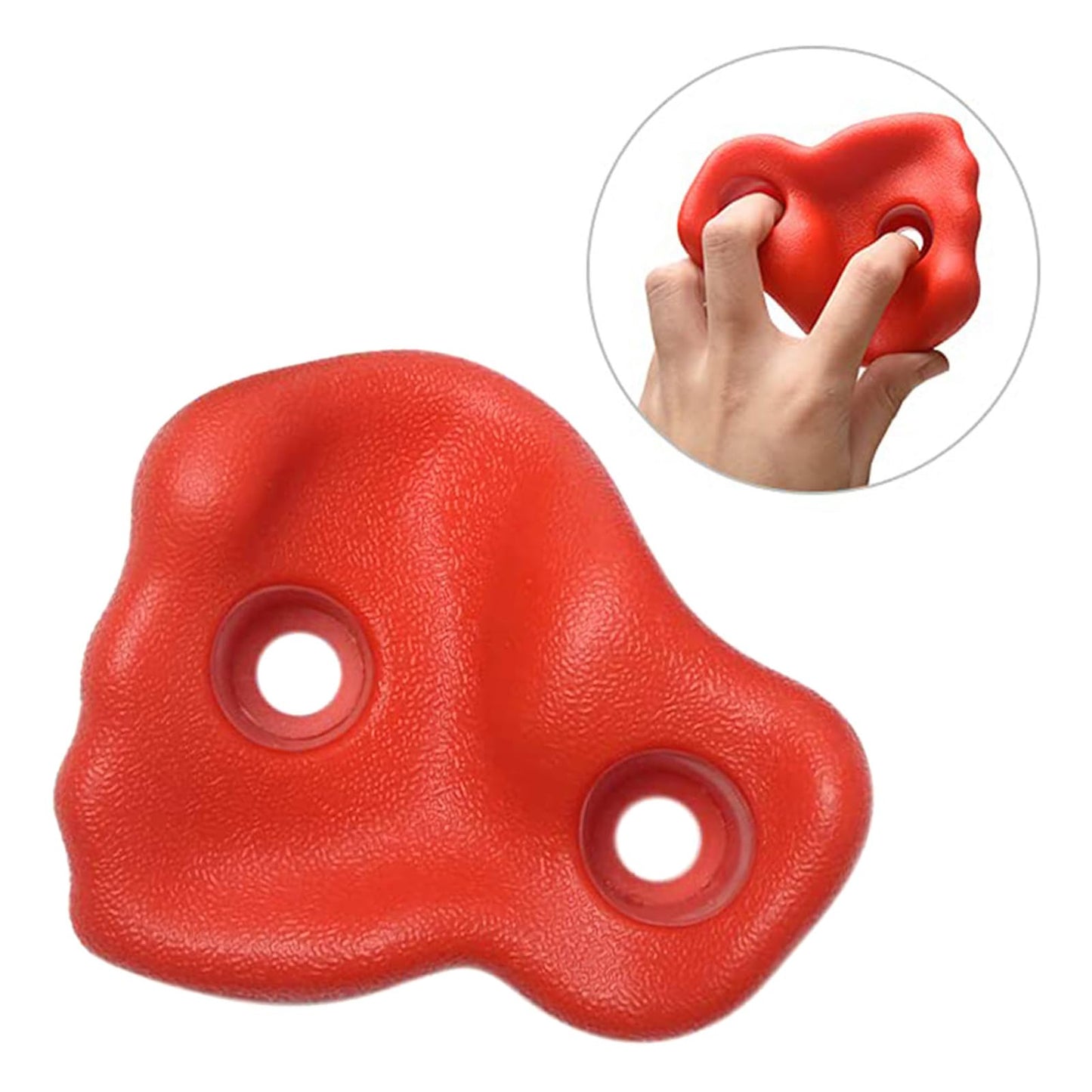 10PCS Rock Climbing Holds PE Ergonomic Comfortable Hand Feeling Climbing Rock Wall Grips for Indoor Outdoor Warrior Obstacle Course Training Playground Mounting Hardware (Red)