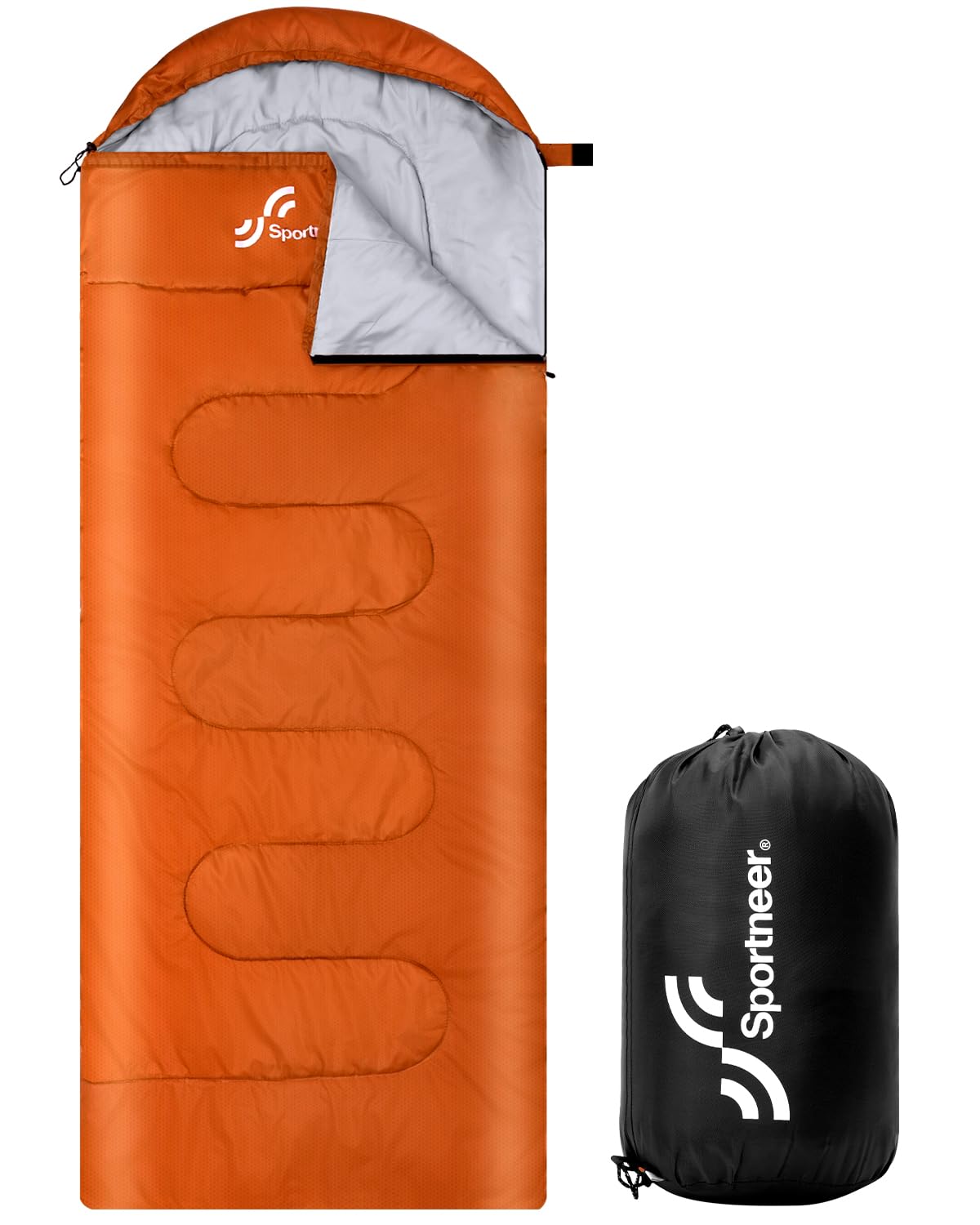 Sportneer Sleeping Bag for Adults, 3 Season Lightweight Camping Sleeping Bag, 50°F–68°F Rated Warm Weather for Backpacking Hiking, 87" x 33.5", 3.3 lbs, with Storage Bag
