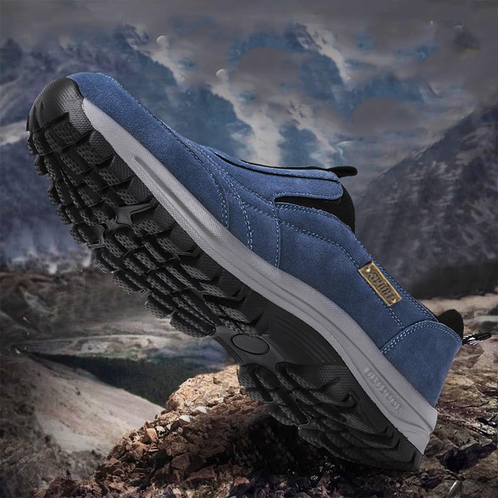 Ideacloth Shoes for Men, Ideacloth Orthopedic Shoes for Men, Comfortable Slip-On Outdoor Hiking Sneakers (Blue, Adult, Men, 9, Numeric, US Footwear Size System, Medium)