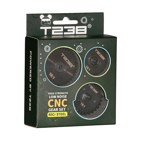 T238 Airsoft Spiral Gear Set - AEG V2 V3 Gearbox Upgrade Kit (18:1) for M4/AK/MP5/G36/P90-40Cr CNC Machined