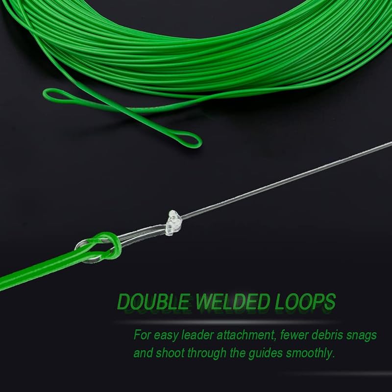 Grass Green WF5F 100ft Floating Fly Line with Double Welded Loop, HERCULES
