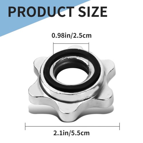Barbell Collars, 25mm Standard Spin-Lock Clamps, Anti-Slip Screw Collars for Dumbbell Weight Lifting, Secure Fit, Pack of 4 – Heavy Duty Barbell Clamps, Weight Clips for Bars