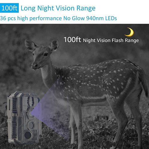 GardePro E5 Trail Camera, 48MP 1296p, Game Camera with Ultra Fast 0.1s Motion Activated, 100ft Night Vision, 90ft Detection Distance for Outdoor Wildlife Scouting, Hunting, Camo
