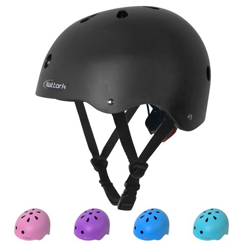 MammyGol Boys Bike Helmet Kids Skateboard Helmets Adjustable Multi-Sport Protective Gear Set Lightweight Helmet Girls Toddler for Skate Scooter Ages 9-12 (Black)