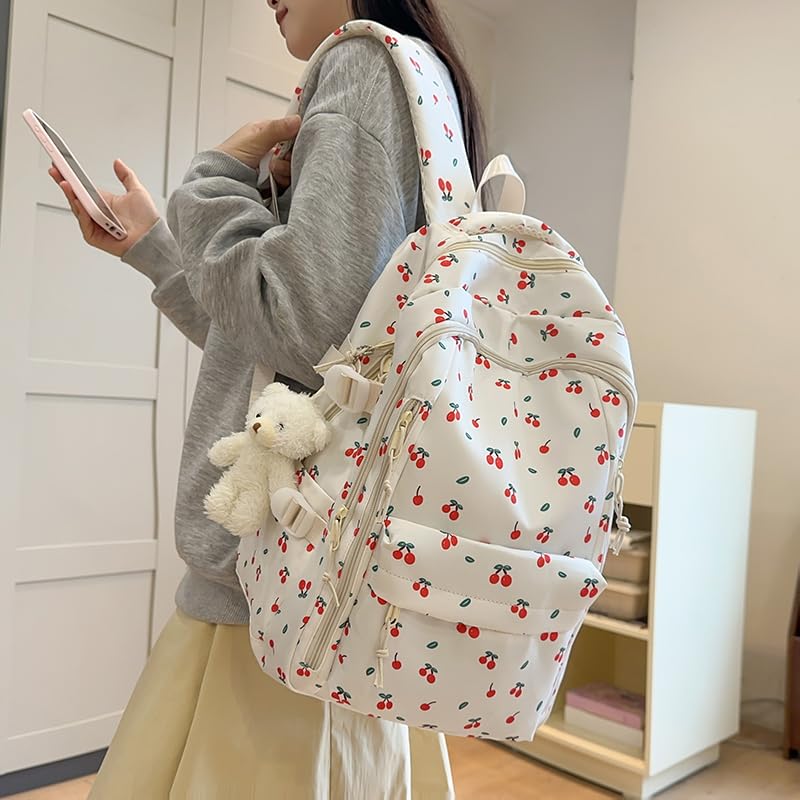 jingyuKJ Coquette Cherry Backpack - Cute Aesthetic Backpack Kawaii Daypack (A02 Cherry)