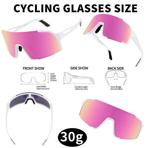 OULAIQI Baseball Sunglasses for Men Women,Sports Cycling Glasses for Running Driving Fishing Volleyball Mountain Bike Sunglasses with UV Protection (WHITE PINK)