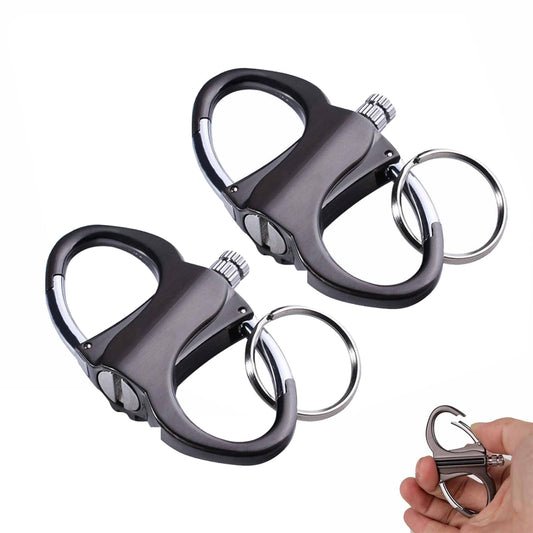 2 Pack Metal Match Keychain Lighter, Waterproof Permanent Match Key Ring Reusable Lighter Keychain Gift for Men Outdoor Hiking Camping Emergency