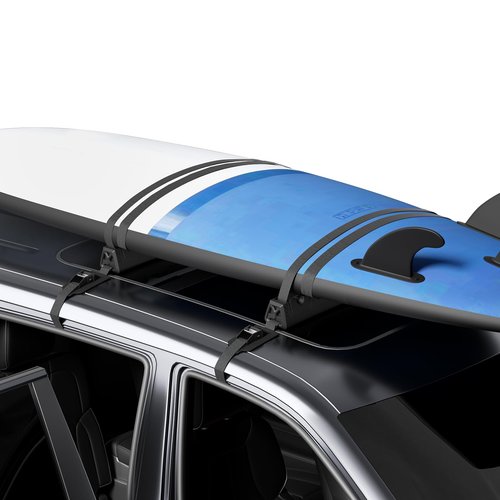 BougeRV Upgrade 2.0 Universal Soft Roof Rack for Kayak Surf SUP Canoe Car Luggage Carrier, Anti-drip on Rainy Day, Adjustable & Easy Installation of Car Metal Door Hooks to Fit Most Vehicle (Black)