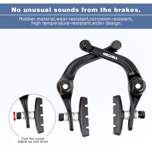 BMX Rear Aluminum Alloy Rim Brake Set，Bike Rear U Brakes Set, Complete Rear Brake kit for BMX Bike, Right Bike Brake with Cables and Brake Pads,Rear Rim Brake Set，Bike Rim Brake Sets,Universal