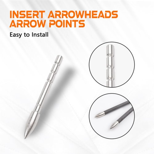 YLS Archery Field Points 85/100/120 Grain Insert Points Archery Bullet Points Target Practice Tips for ID 4.2mm Shaft(Pack of 12)