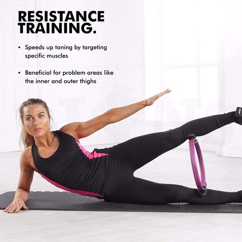 Pilates Ring ??15??Magic Circle for Full Body Workout, Yoga & Pilates Essentials Kit, Non-Slip Dual Padded Handles, Lightweight & Portable for Home Gym & Travel