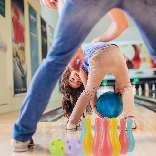 VOSAREA 1Set Plastic Bowling for Indoor Outdoor Recreational Bowling Plaything Fun Bowling Pin and Ball for Parties