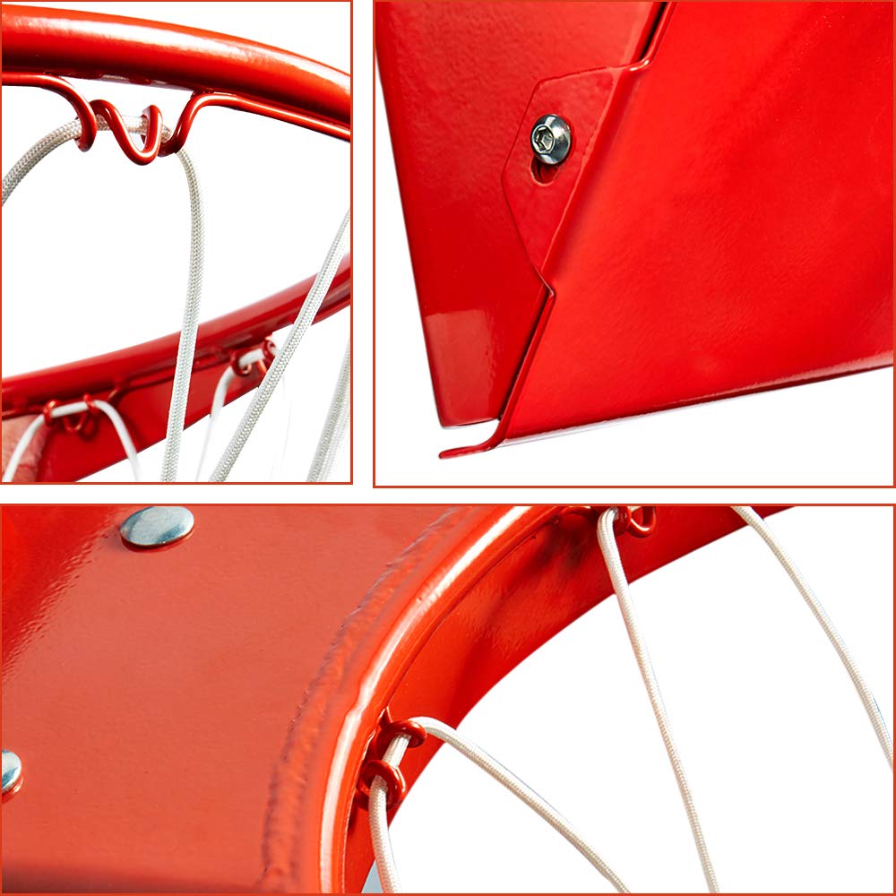 ProSlam 180° Heavy Duty Breakaway Basketball Rim, 18" Double Spring Flex Replacement, 5/8" Solid Steel, Positive Lock, Fits 4 Hole Patterns (5x5,5x4,4x3,5x3) Backboard