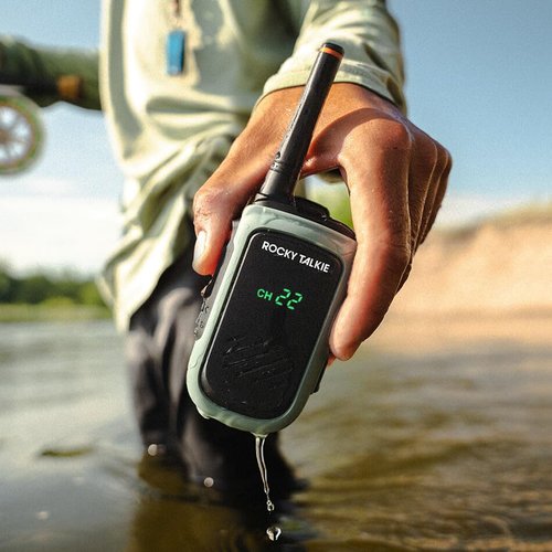 Rocky Talkie Rocky Talkie 5 Watt Radio - GMRS Radio with IP67 Waterproofing, Long Range Walkie Talkie, NOAA Weather Alerts, 5 Day Battery Life,2 Pack