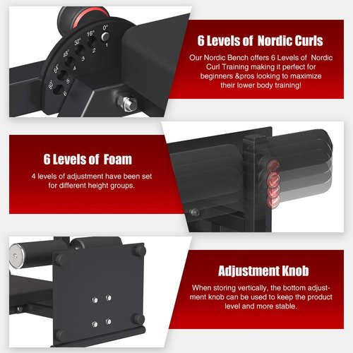 FAGUS H Pro Adjustable Nordic Bench - 8-Level Hamstring Curl & Glute Machine with Wheels, Vertical Storage Home Gym Equipment