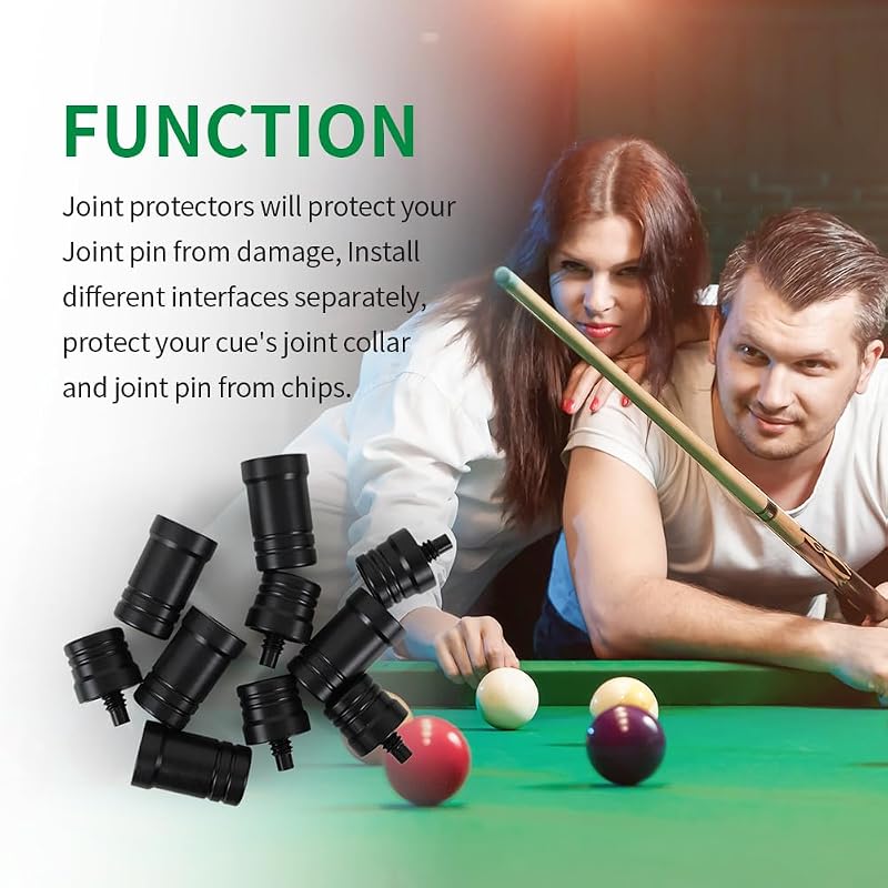 5/16" x14 Pool Cue Joint Protectors Set of 3 (Male + Female) - Mezz Style Variation Included