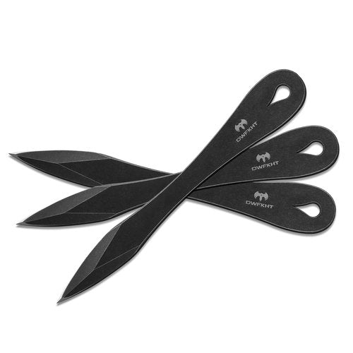 DWFKHT 3 Pack 9.3" Throwing Spikes, Thickness Up To 0.276" Full-Tang Throwing Set, Well Balanced, No Spin Complete with Nylon Sheath for Competition and Recreation
