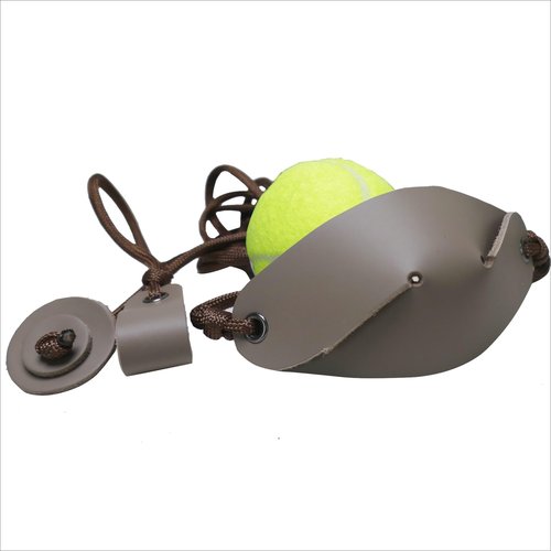 Leather Shepherd Strap Handmade Umbrella Rope Shepherd Strap Thrower Stone Old Style Slingshot Dog Ball Launcher（1pack）