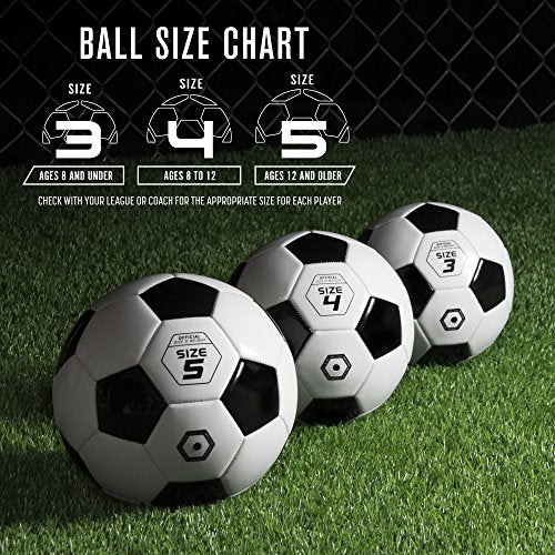 GoSports Classic Black and White Soccer Balls 6-Pack Size 3 with Pump - Variation: Black & White / Sz 3 6-Pack