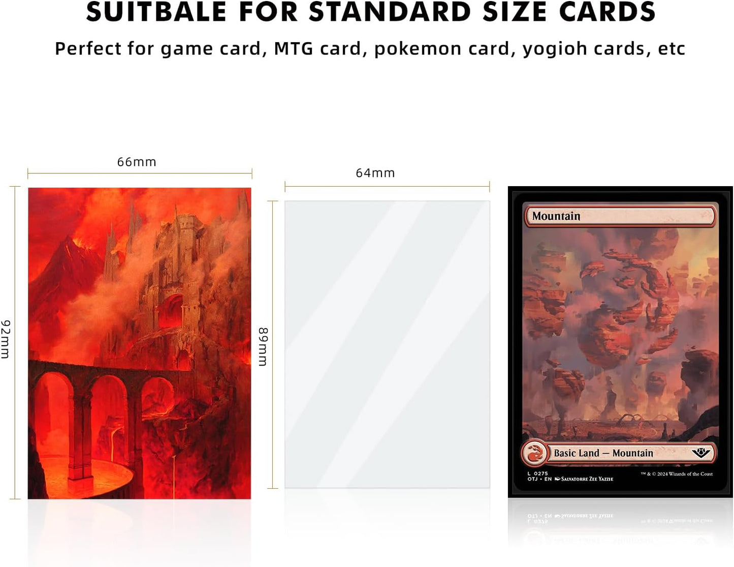 100 Card Sleeves for MTG with 100 Inner Sleeve, Textured Back Art Sleeves, Fit Standard Size Cards - Forest