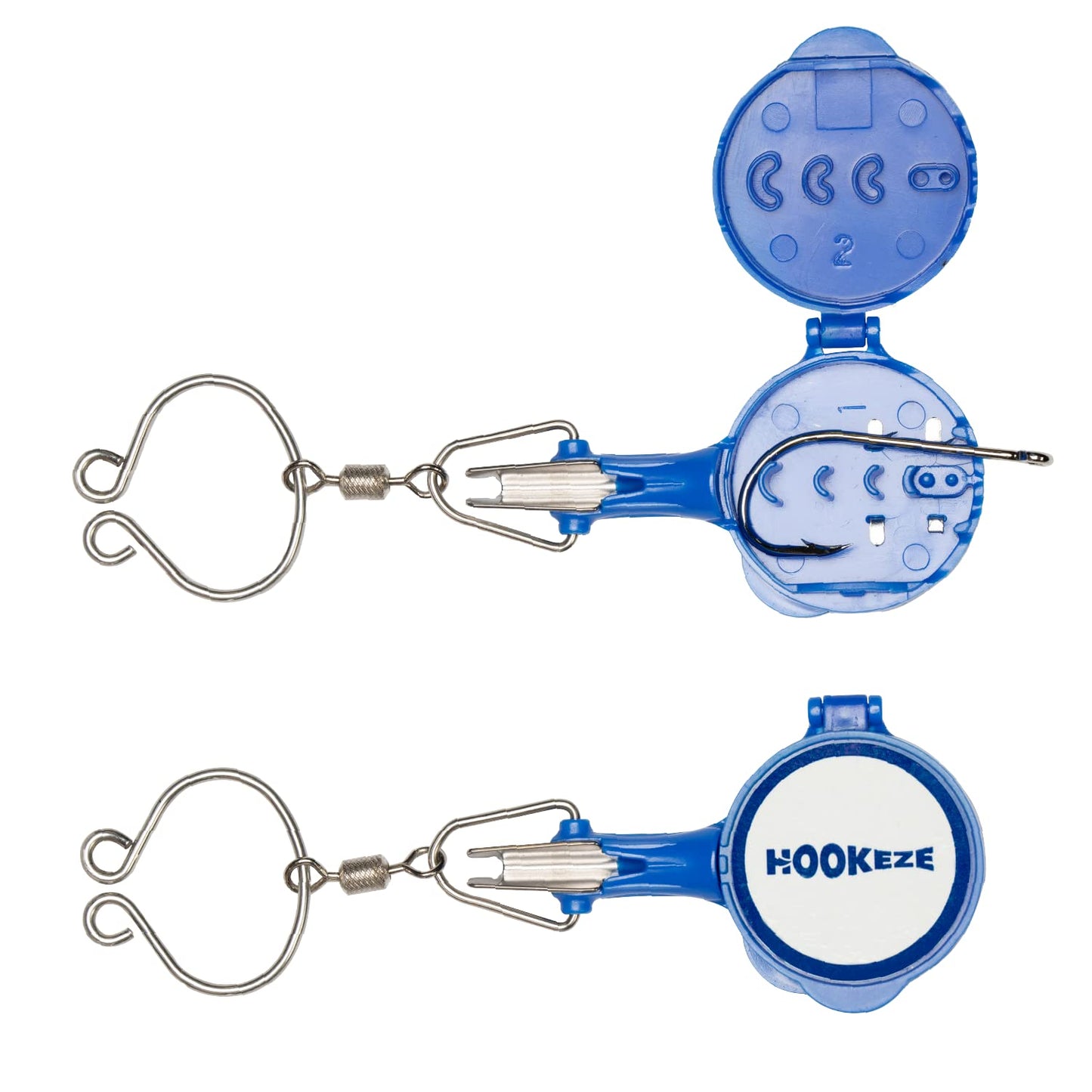 HOOK-EZE New All in One Nail Knot Tying Tool | Pack of 2 | Protect from Fish Hooks | Tie Fishing Knots Easily | Cool Gadgets | Ice & Fly Fishing Gifts & Accessories for Beginner Anglers - Blue