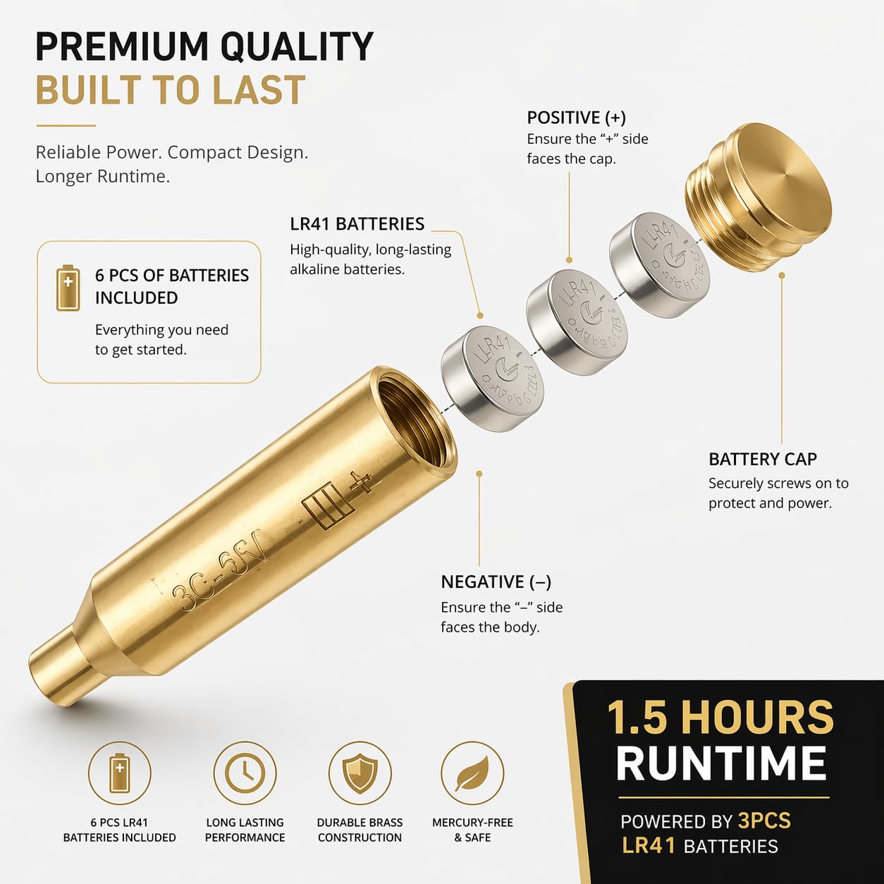 GOTICAL Red Dot Laser 22-250 Laser Bore Sighter Beam Boresight Hunting Tool Bore Sight Tool