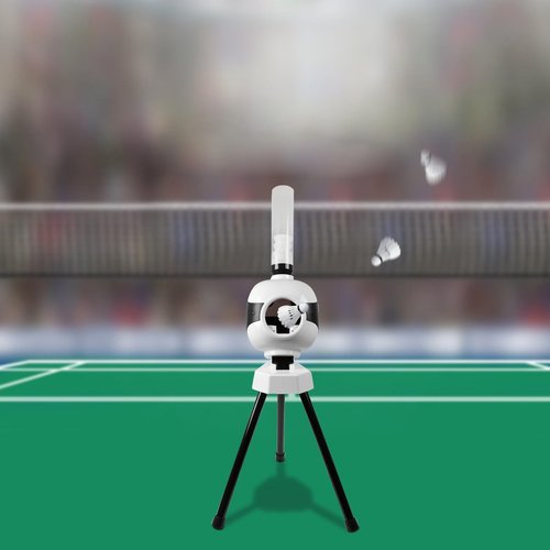 SHATUOA Adjustable Angles Badminton Pitching Machine, Portable Badminton Training Machine Automatic Shuttlecock Launcher with Two Power Modes for Indoor and Outdoor Practicing