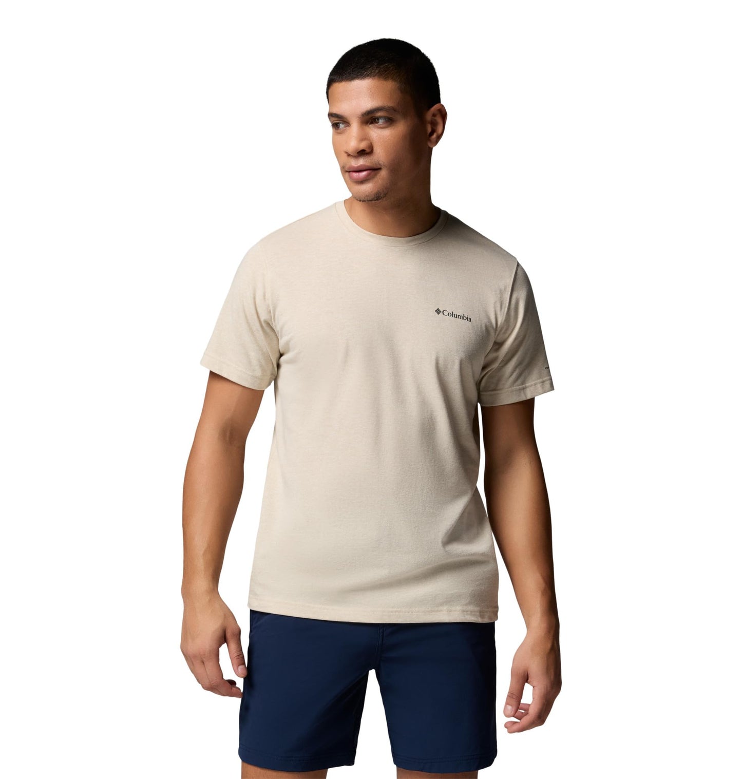 Columbia Men's Thistletown Hills Short Sleeve T-Shirt, Ancient Fossil Heather, Large