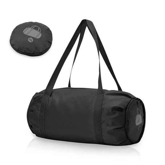 Foldable Sports Gym Duffel with Wet Dry Pocket, Ultralight Travel Carry on Bag, Overnight Weekender for Travel, Beach (Black)