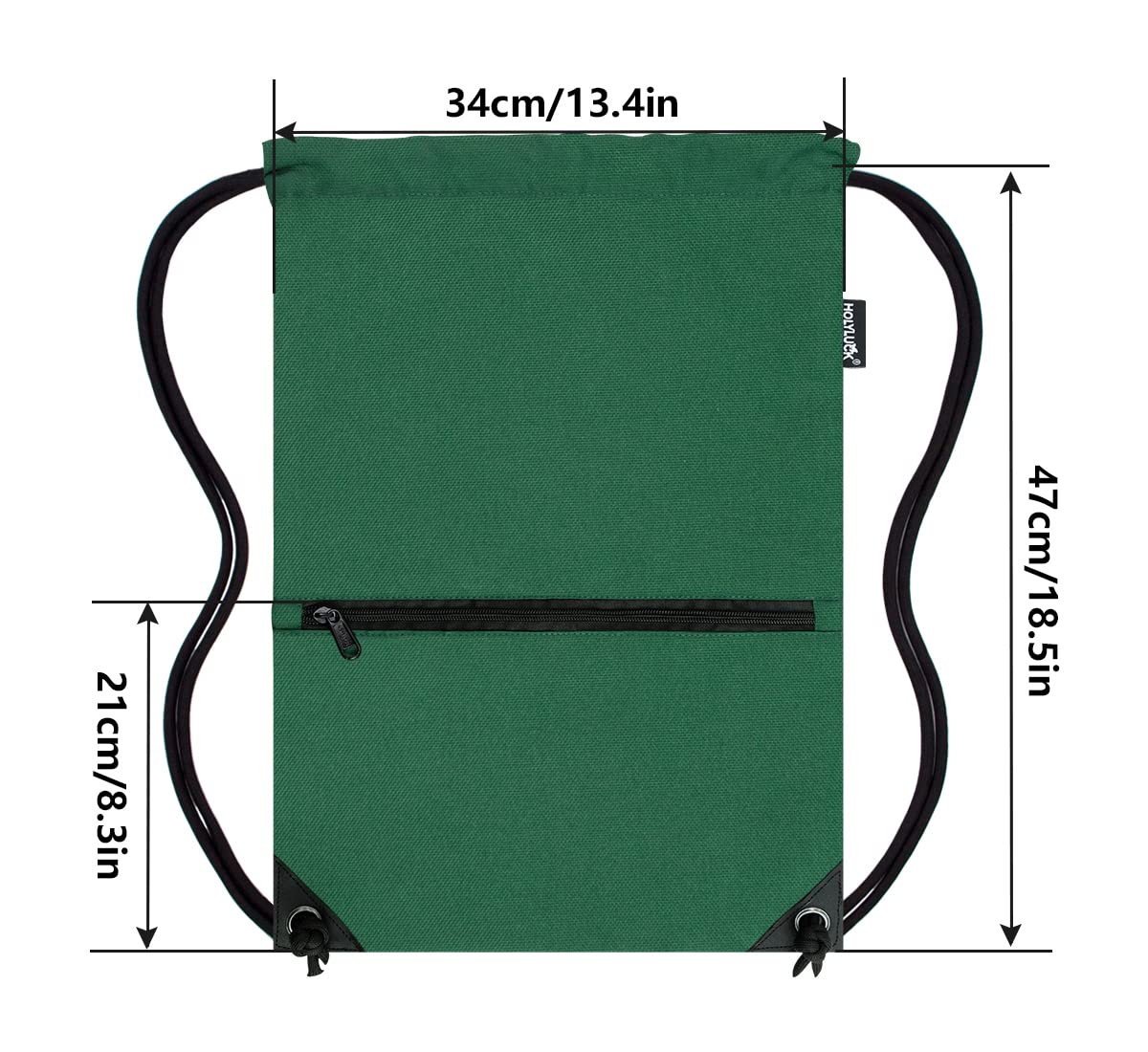 HOLYLUCK Drawstring Backpack Bag Sport Gym Sackpack (Bottle Green)