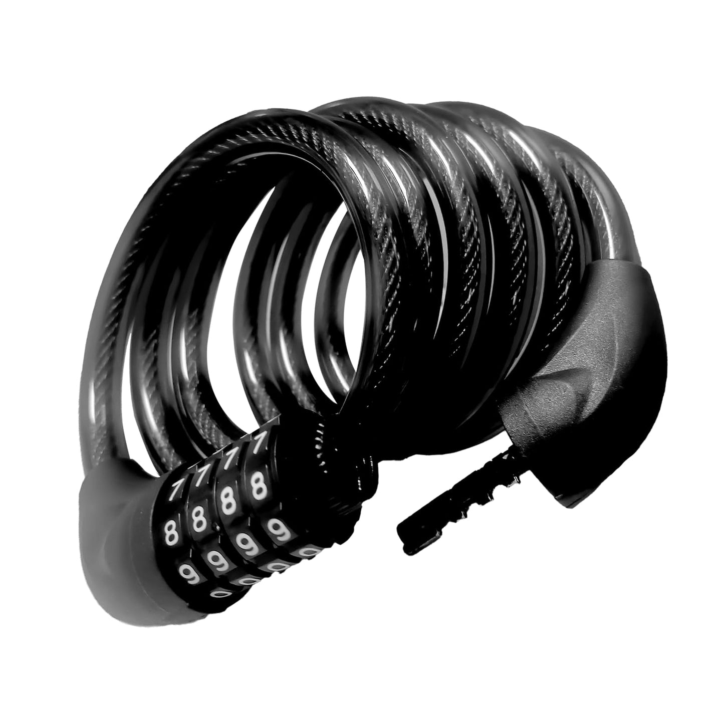 Bicycle Cable Lock, 4-Digit Combination, 6-Foot Long, Resettable Anti-Theft Bicycle Lock,Accessories for Mountain Bike, Road Bike, Electric Bicycle, Scooter（Black）
