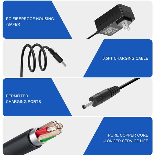 8.4V Power Supply Charger for Heated Gloves - Compatible with Savior Snow Deer Sun Will Heated Gloves, Heated Socks,Heated Vest Battery Power Cord