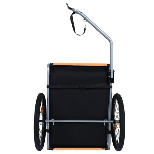 Montary 2-in-1 120LB Capacity Dog Bike Trailer & Pet Stroller Cart – All-Terrain, Durable Steel Frame, Easy Folding Frame with Quick Release Wheels,Black & Orange