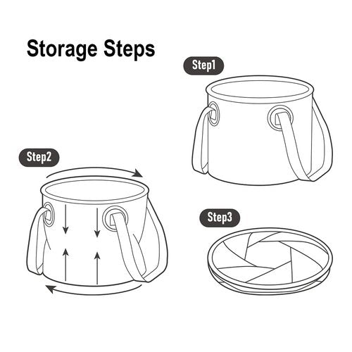 Naturehike Collapsible Bucket, Folding Bucket Wash Basin with Handle, Portable Water Container 2.64 Gallon (10L) for Camping Fishing Travelling Gardening