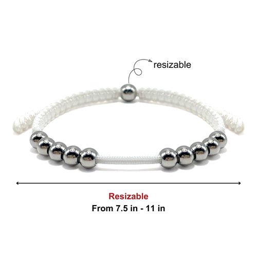 LAMIBEE Golf Stainless Steel 10 Beads Score Counter Bracelet, Golf Stroke Count Bracelet, Resizable and Easy to Adjust Golf Round Scoring Tracker, Durable and Stylish Golf Accessory (White)