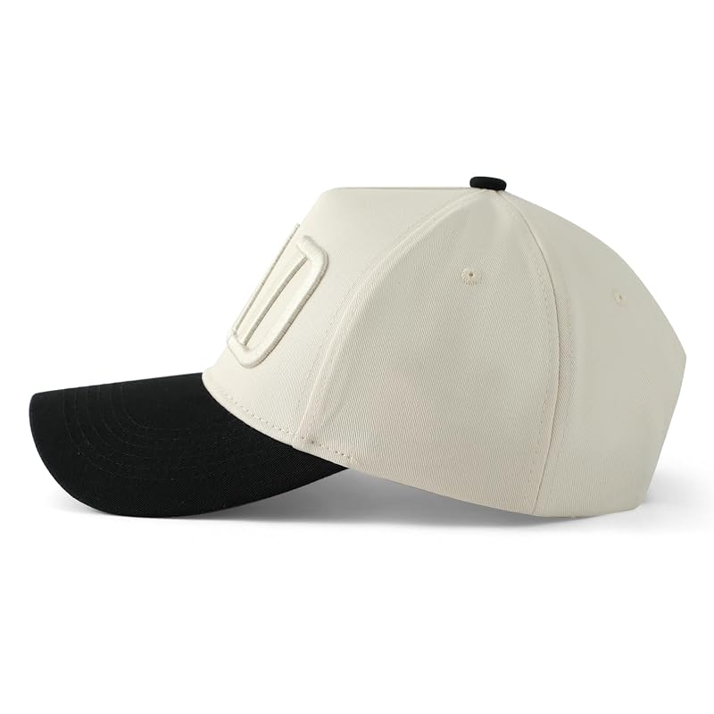 Dad Trucker Hat for Men - Beige | Two-Tone Adjustable Embroidered Baseball Cap