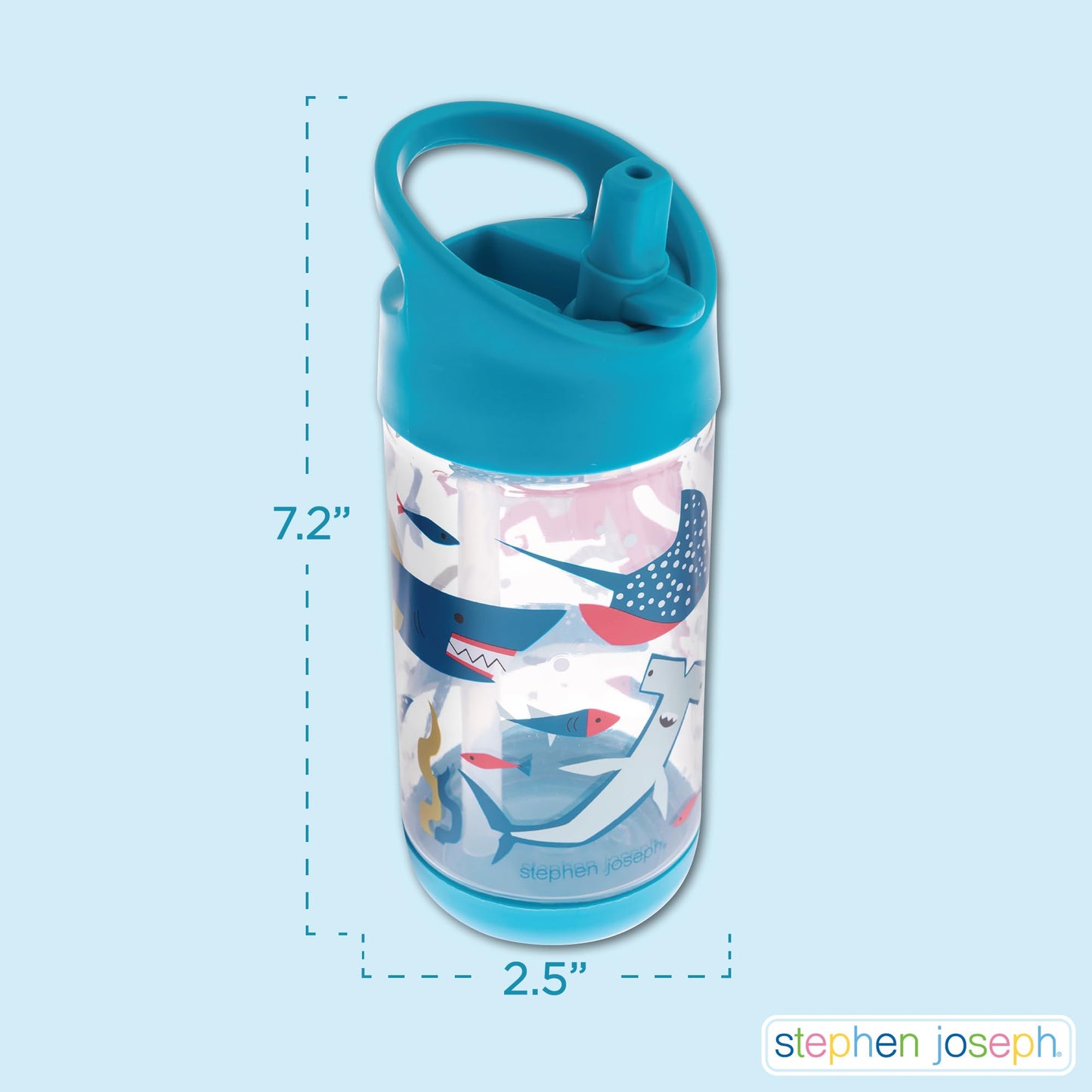 Stephen Joseph, Kids Flip Top Water Bottle, 10 oz Tritan BPA Free, Water Bottle for Girls & Boys, Back to School Flip Top Bottle, Construction