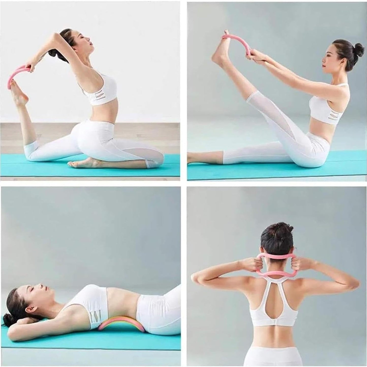 2 Pieces of Yoga Ring,Physical Exercises for Leg Calves Fitness Circle,Yoga Equipment Training Ring Exercise Workout Yoga Circles Pilates Circle Stretch Resistance