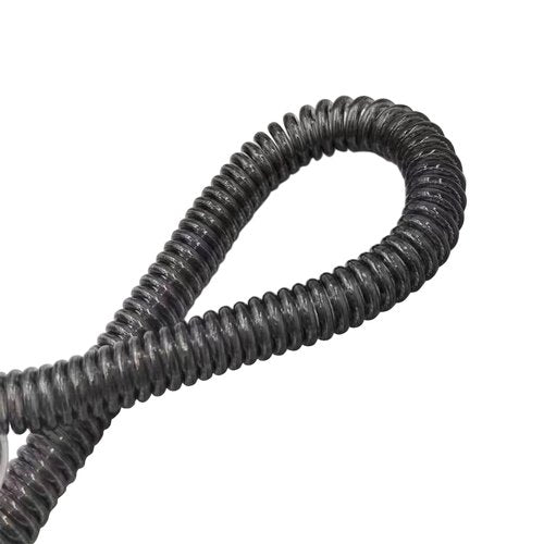 Aginkgo 5Pcs Fishing Lanyard Retractable Coiled Steel Wire Inside with Carabiner and Split Ring Heavy Duty Coiled Lanyard Stretched to 6.56ft for Kayak Paddle Leash Pliers Boating Tools