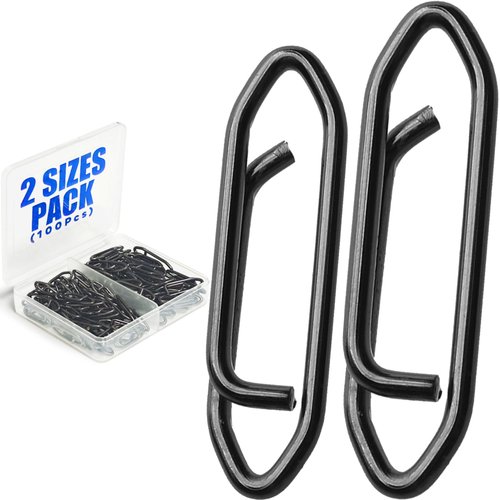 TOKUTSURI Fishing Quick Change Clips Topwater Speed Clips Crankbaits Quick Snaps Fishing Speed Power Clip Stainless Saltwater Freshwater 100pcs Black Set A
