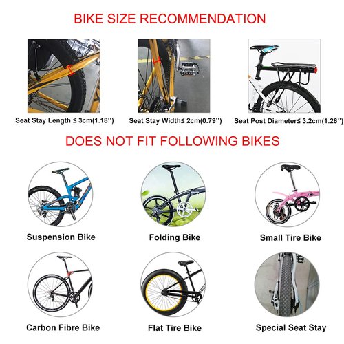 ROCKBROS Rear Bike Rack Quick Release Bike Cargo Rack Luggage Bike Rack Rear Mountain Bike Rack Loads165lbs Capacity