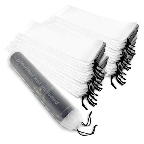 Playmat Bag for TCG ??30 Pack Waterproof Frosted White Polyethylene Storage Bags, Reusable Travel Pouch for Trading Card Game Mats, Large Portable Gaming Mat Cases