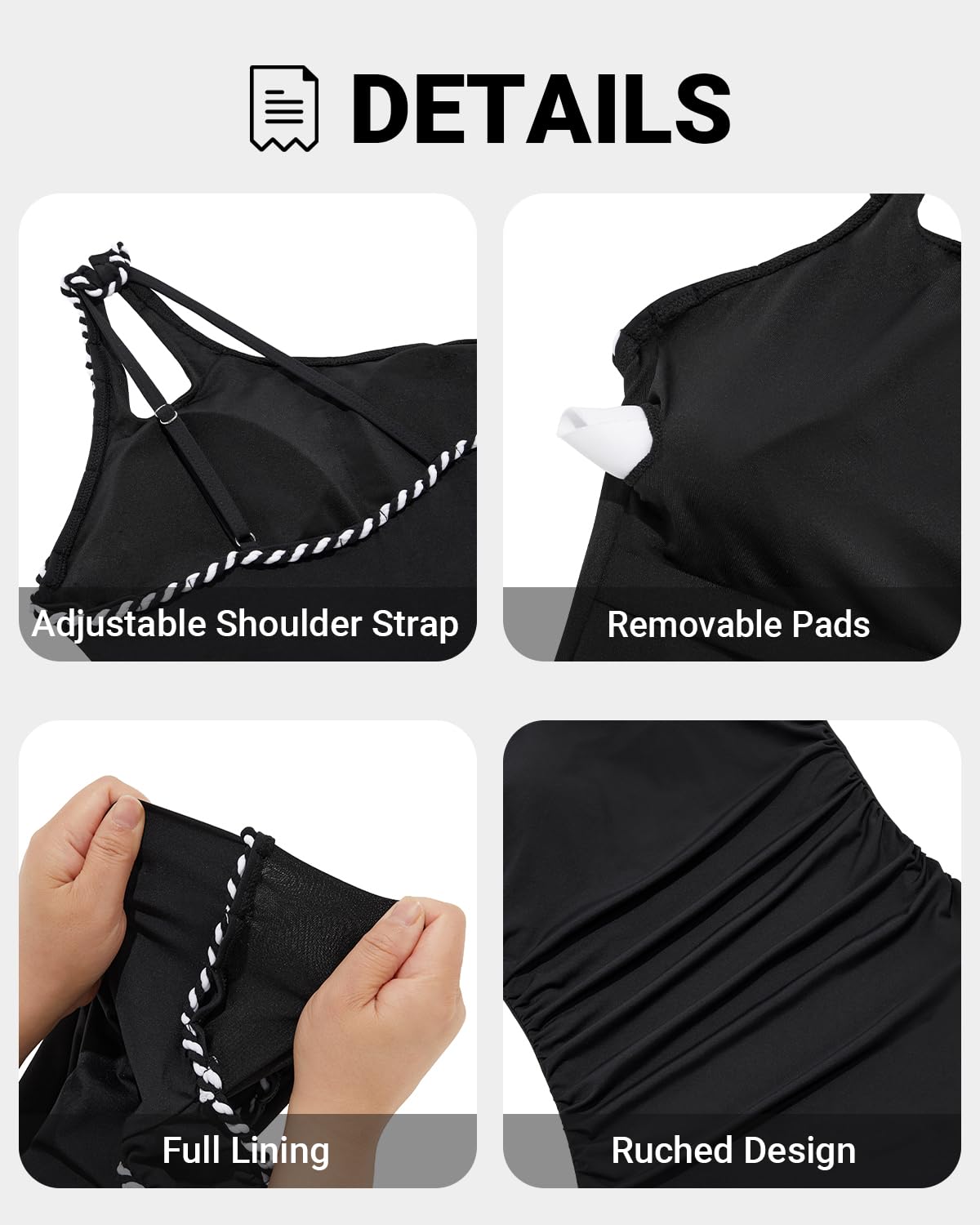 Holipick One Shoulder One Piece Swimsuit for Women Tummy Control Bathing Suits Modest Full Coverage Keyhole Swimwear