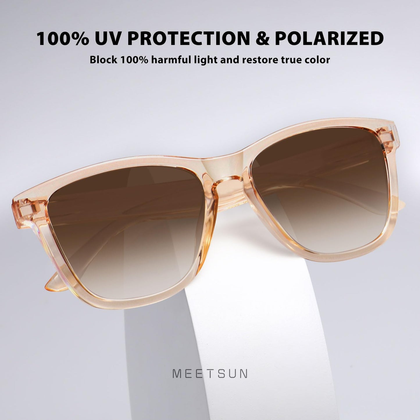 MEETSUN Polarized Sunglasses for Women Men Trendy Retro Square Shades