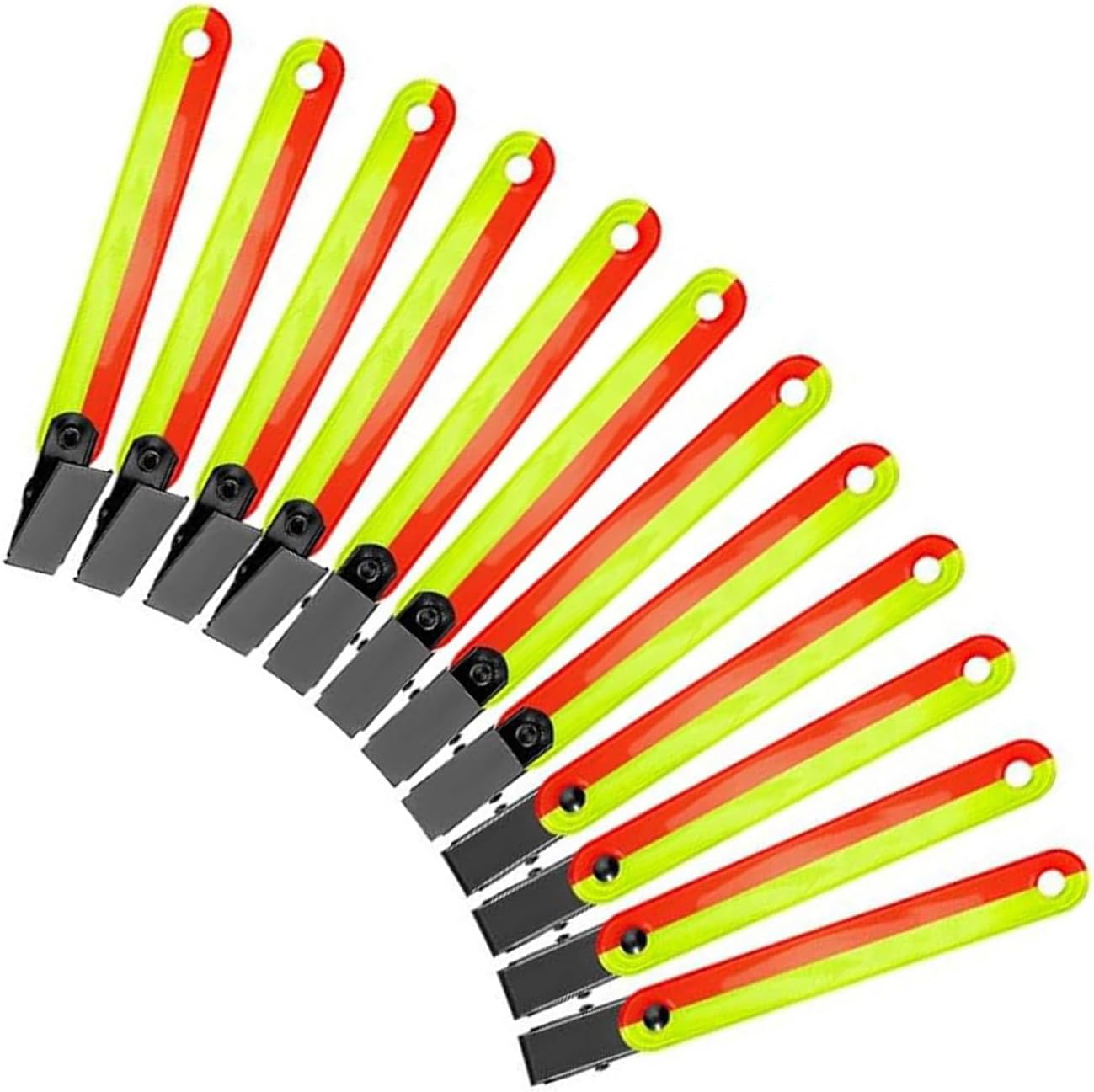 12Pcs Reflective Trail Marking Ribbon Trail Tape Tree Marker with Clip Reflector High Visibility Trail Markers