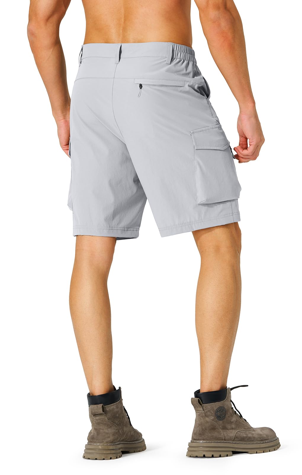 Hugut Men's Hiking Cargo Shorts Quick Dry Lightweight Travel Shorts with Multi Pockets for Fishing Camping Golf