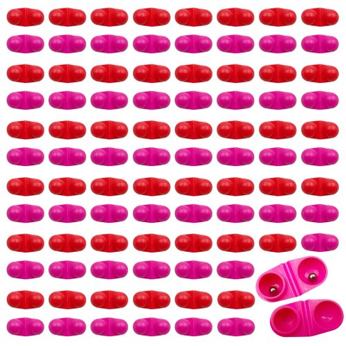 FCKLVMC 90 Pcs Fishing Double Rattle Catfish Rattlese Bells, 2 Colors Portable Plastic Fishing Attractants Beads for Sea Fishing Tools