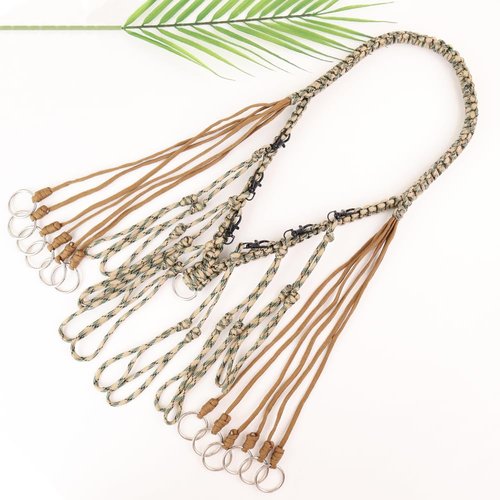 weryerker 2 in 1 Duck Call Lanyard Paracord Hunting Goose, Whistle Lanyard Nylon Game Call Lanyard Hand Braided Duck Hunting Accessories（Army Green）