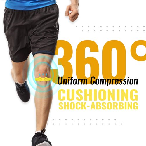 Fitgeno Knee Strap Patella Support: Knee Band for Patellar Tendon Pain Relief - Knee Brace for Tendonitis Jumpers Running Sports Basketball Men Women 2 Packs (Yellow)